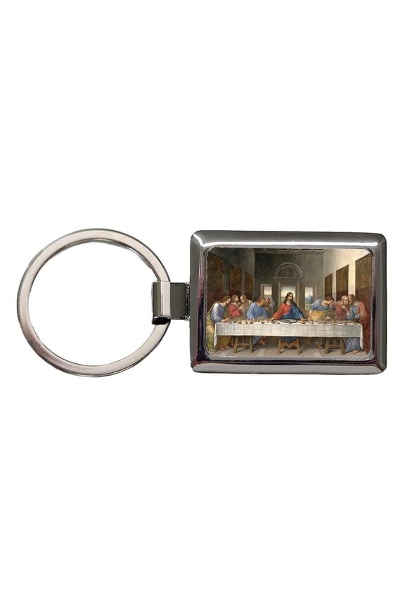 The Last Supper By Leonardo Da Vinci Jesus Inspired Metal Rectangle Keychain
