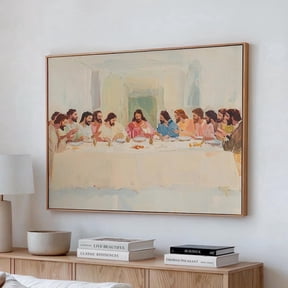 The Last Supper Christian Art Jesus Artwork Kitchen Living Room Scripture Poster, 24x36, Poster Only