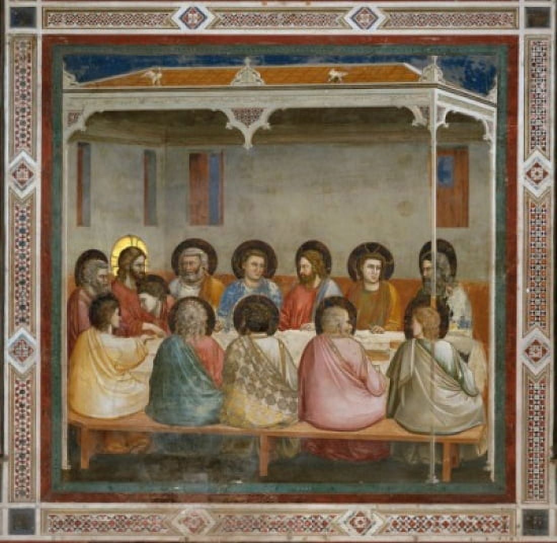 The Last Supper Giotto di Bondone (c1266-1337Italian) Fresco Arena Chapel Padua Italy Canvas Art - Giotto di Bondone (18 x 24)
