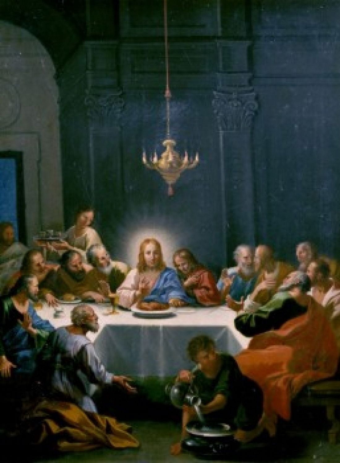The Last Supper Hendrick Krock (1677-1738Danish) Canvas Art - Hendrick Krock (24 x 36)