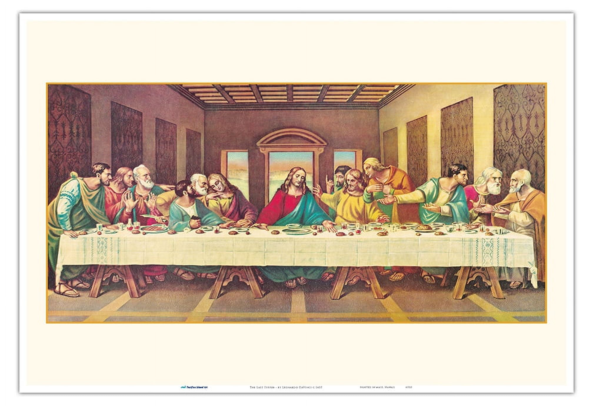 The Last Supper - Jesus and the Twelve Apostles - Vintage Religious Art by  Leonardo DaVinci c.1495 - Master Art Print (Unframed) 13in x 19in -  Walmart.com, image size:2016x1380