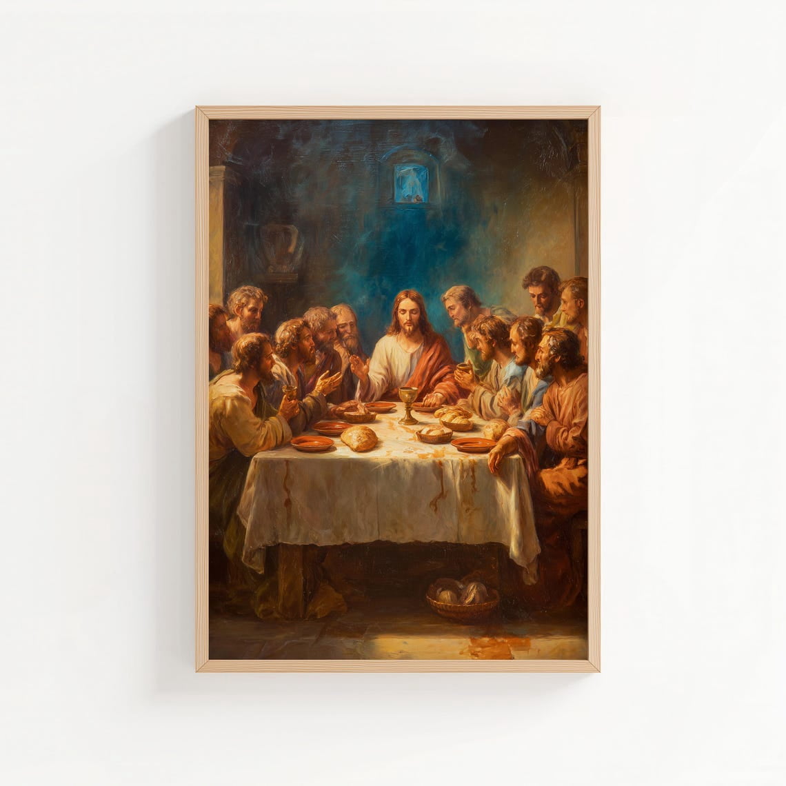The Last Supper Print Christian Wall Art Jesus Biblical Style Decor ...