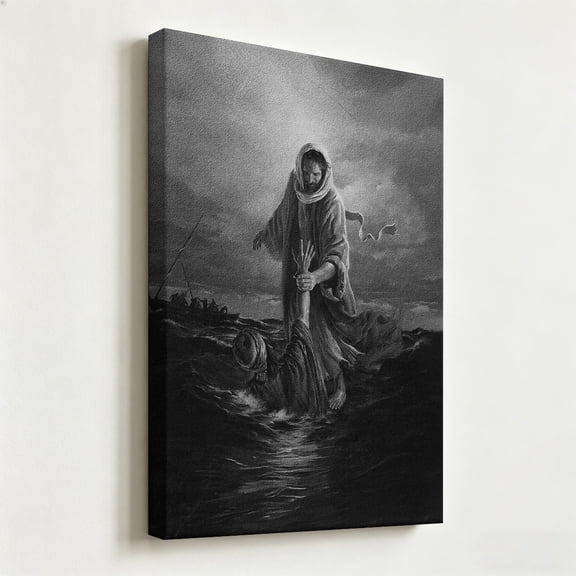 "The Last Supper" Religious Canvas Art, Panoramic Masterpiece of Christ's Final Ministry Print, Matte Finish Gallery Wrapped Faithful Christian Wall Decor 8*12