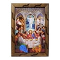 thumbnail image 1 of The Last Supper - Risen Jesus, Oil Painting Style - 13" x 18” Rustic Frame Catholic | La Ultima Cena - Cuadro Rustico, 1 of 4