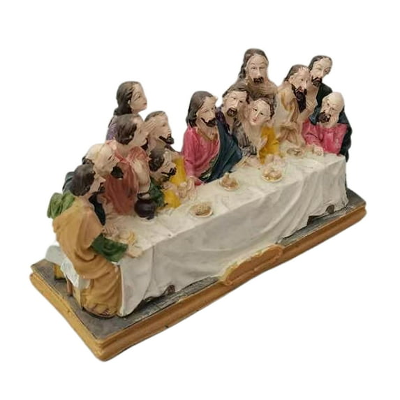 The Last Supper Scene Hand Painted and Disciples Religious Statue Christian Catholic Figurine Tabeltop Decoration Decorative Gift