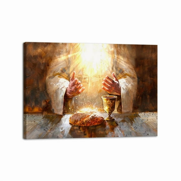 The Last Supper Wall Art Abstract Jesus Eucharist Wall Decor Spiritual Christian Art Catholic Wall Art for Modern Homes
