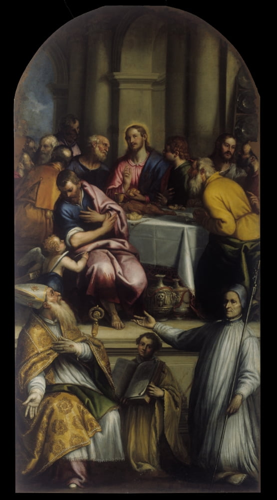 The Last Supper With Saint Apollinaris And Holy Lorenzo Giustiniani Canvas Art - (24 x 36)