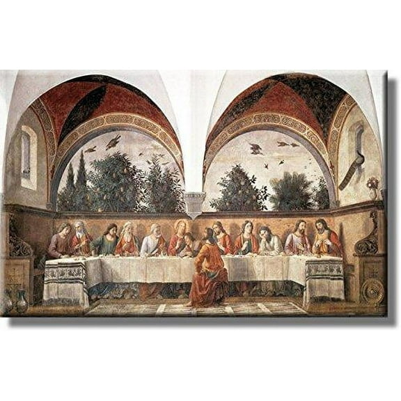 The Last Supper by Domenico Ghirlandaio Picture on Stretched Canvas, Wall Art Decor, Ready to Hang!