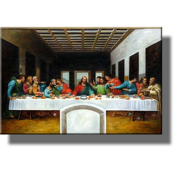 The Last Supper by Leonardo da Vinci Picture on Stretched Canvas, Wall Art Decor, Ready to Hang!