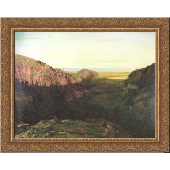 The Last Valley 23x20 Gold Ornate Wood Framed Canvas Art by LaFarge, John