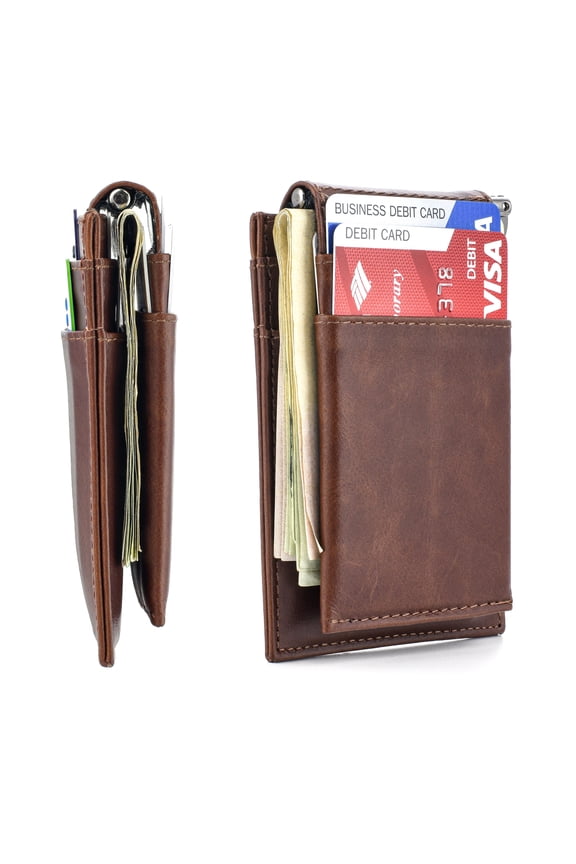 The Latcher and The Ryd; The Modular Minimalist Wallet(s) by Dockem (Vintage Brown Virtuosa Genuine Top-Grain Leather) - Brown Virtuosa