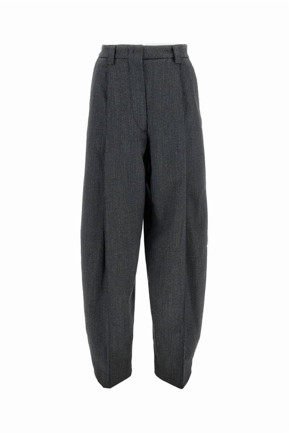 Tailored Dark Gray Wool Blend Trousers (Women's)