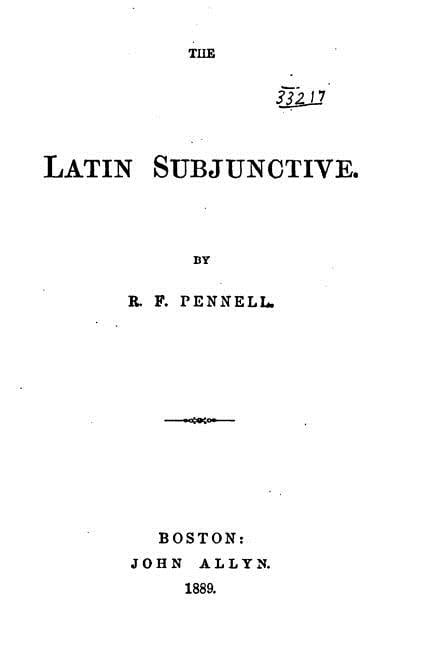 The Latin Subjunctive, (Paperback)