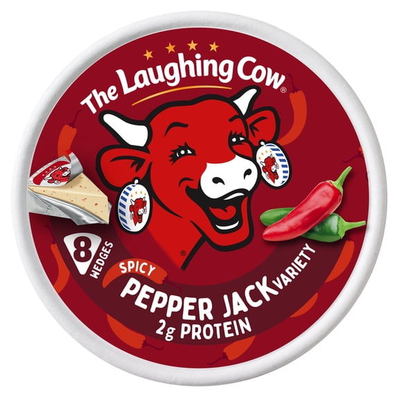 The Laughing Cow Creamy Spicy Pepper Jack Variety Cheese Spread, 5.4 oz Box, Refrigerated