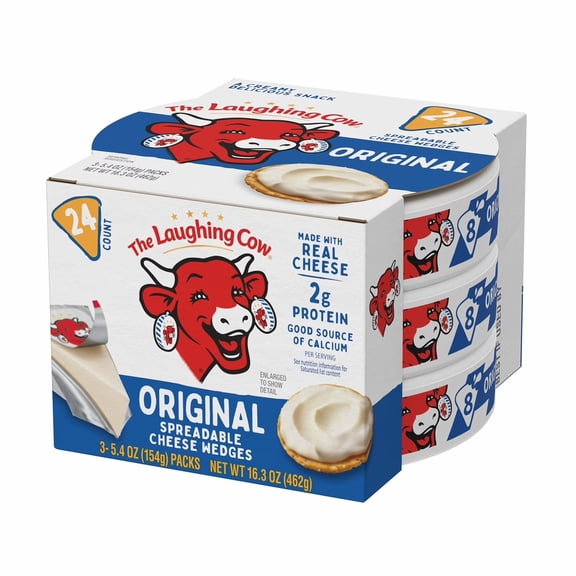 The Laughing Cow Creamy Swiss Cheese Wedge, Original, 3 pk.