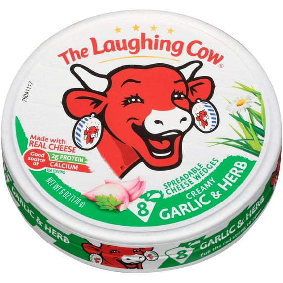The Laughing Cow Garlic and Herb Spreadable Cheese Wedge 6oz