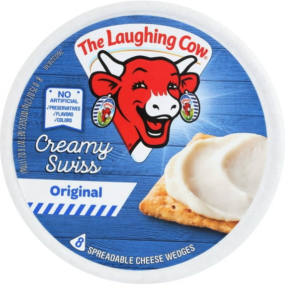 The Laughing Cow, Original Swiss Spreadable Cheese Wedges, 6 oz, Box, Refrigerated, Gluten Free, Round