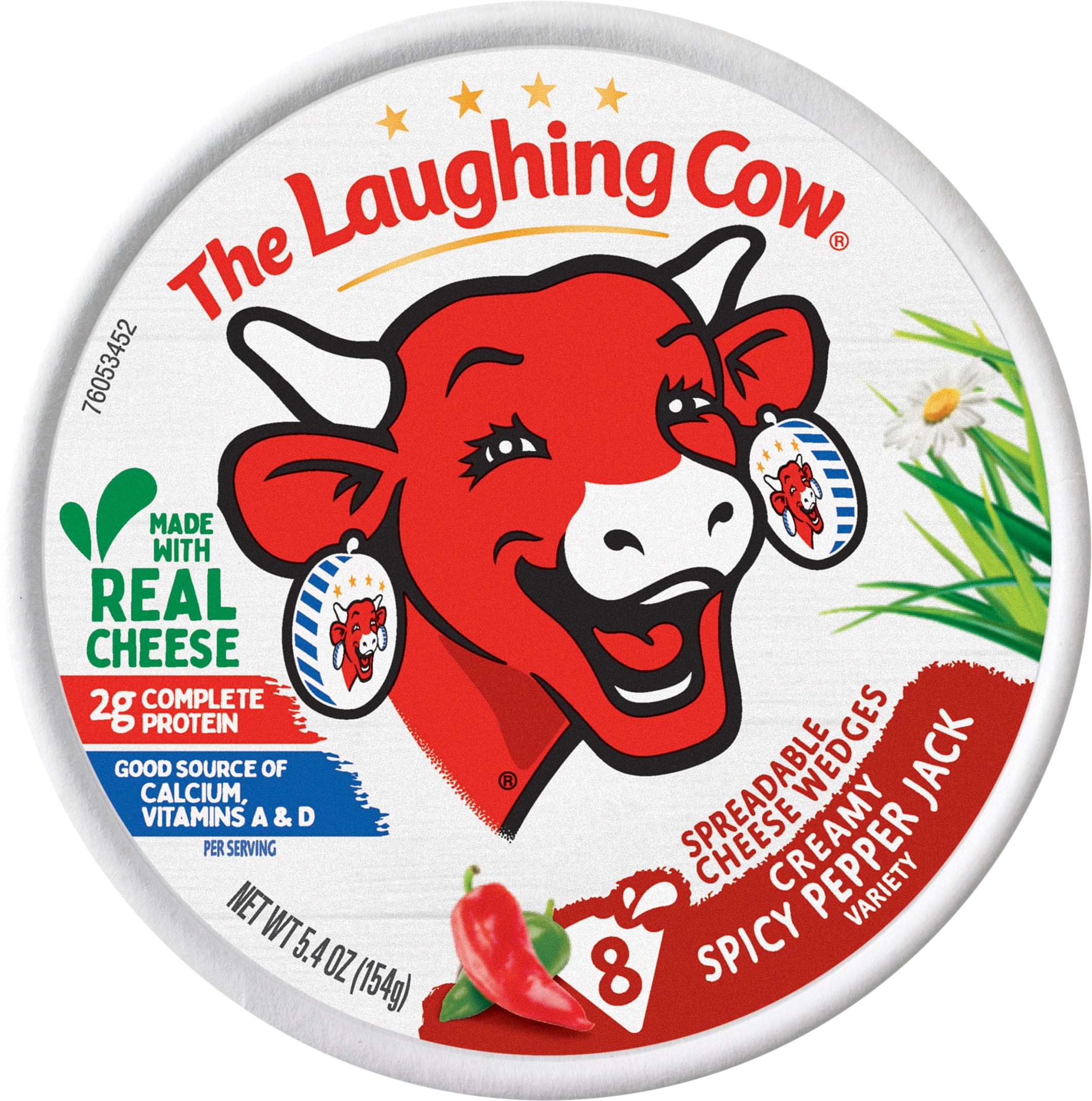 The Laughing Cow Spicy Pepper Jack Spreadable Cheese Wedge, 5.4 oz