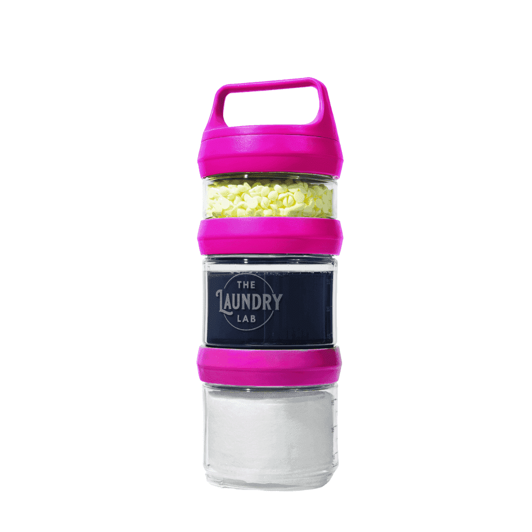The Laundry Lab Bottle – Refillable, Compact, Leakproof Detergent Bottle for Dorms, Apartments, Travel & On-The-Go | Small-Space Laundry Organization (Magenta))