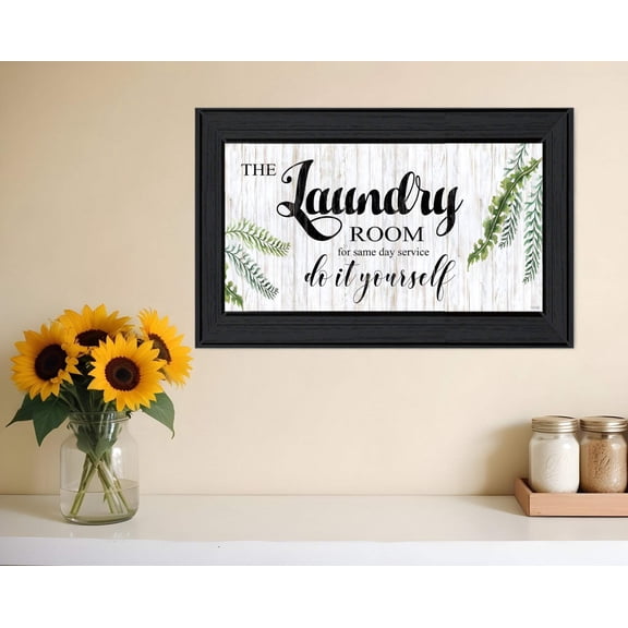 The Laundry Room Same Day Service Black Framed Print Laundry Wall Art