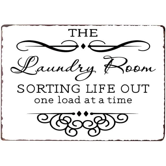 The Laundry Room Sorting Life Out One Load at a Time Vintage Metal Sign Home Bathroom Wash Room Signs Country Home Decor 8X12Inch