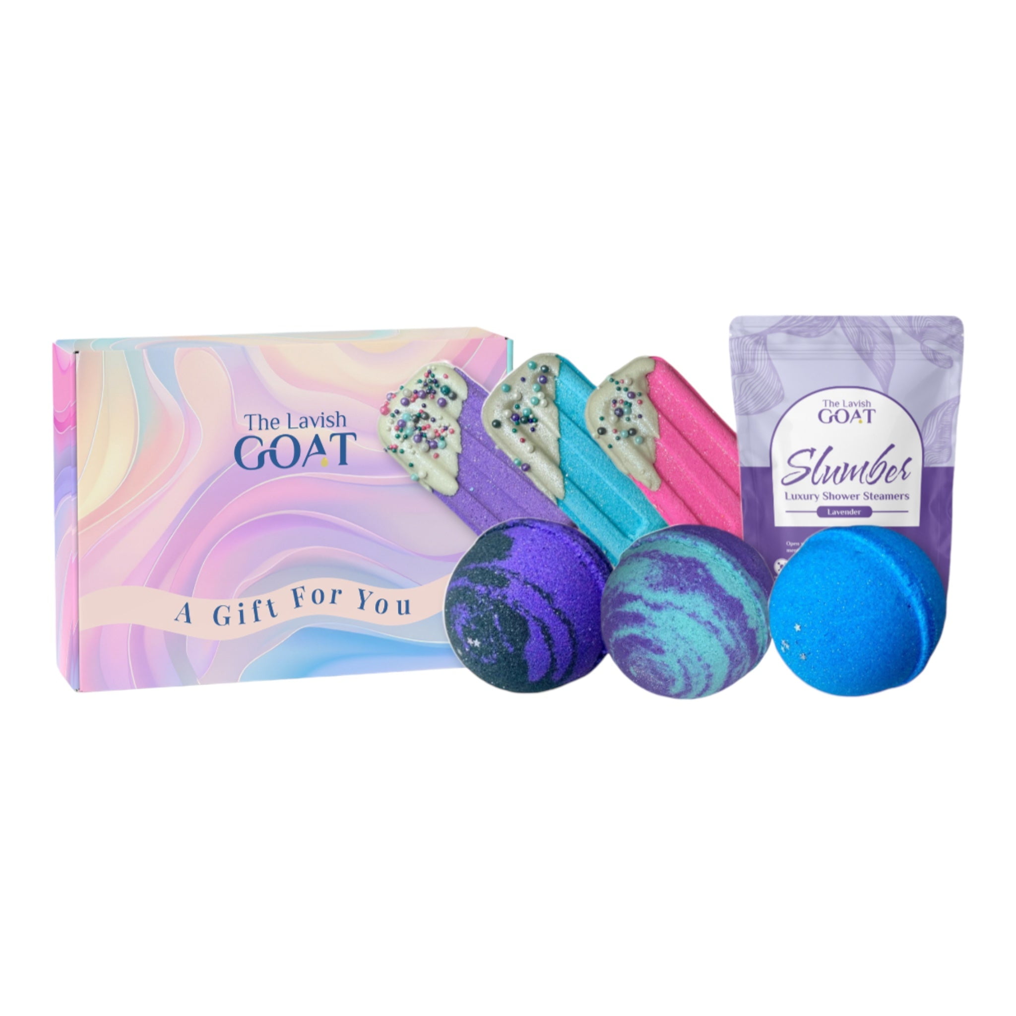 The Lavish Goat, Luxury Spa Gift Box, Bath Bombs and Shower Steamers, Gifts for Women