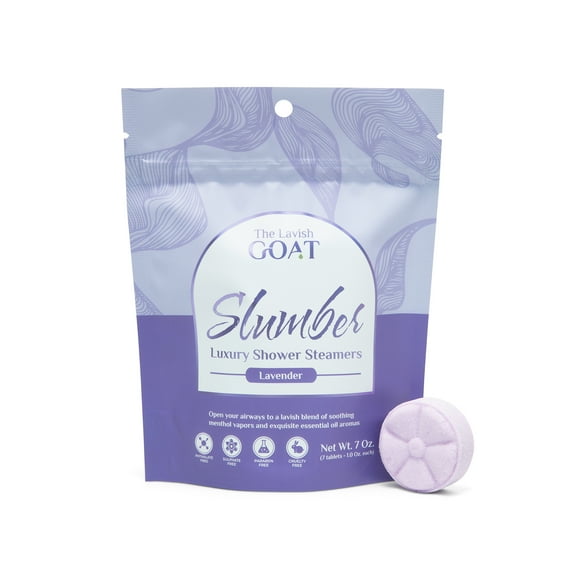 The Lavish Goat, Menthol Infused Lavender Shower Steamers - 7 Pack, Shower Bombs, Gifts for Her