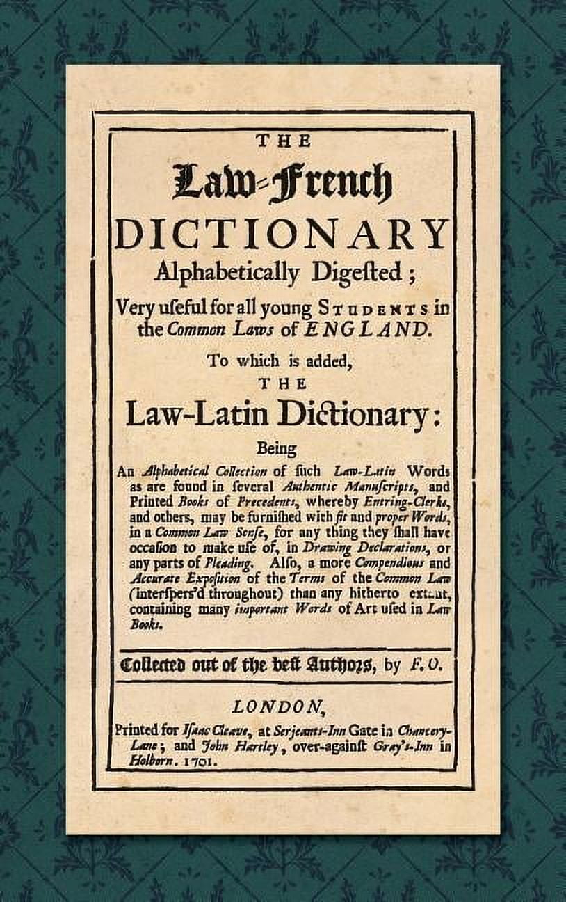 The LawFrench Dictionary (Hardcover)
