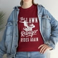 thumbnail image 1 of The Lawn Ranger Rides Again Funny Lawn Tractor Mowing T-Shirt, 1 of 2