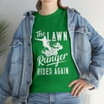 thumbnail image 1 of The Lawn Ranger Rides Again Funny Lawn Tractor Mowing T-Shirt, 1 of 2