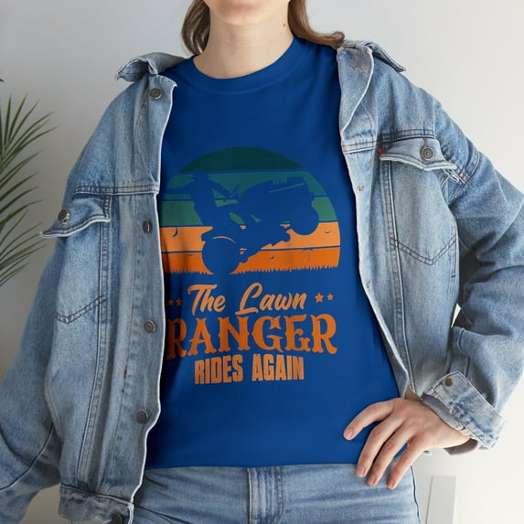 The Lawn Ranger Rides Again Mowing Vintage Retro Mower T-Shirt