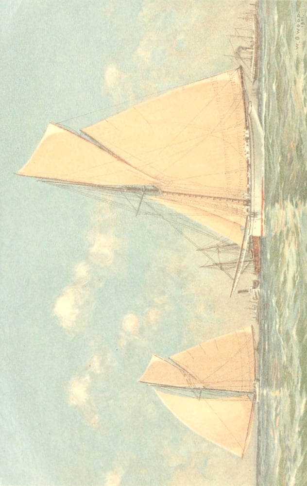 The Lawson History of the Americas Cup 1902 Mayflower & Galatea Canvas Art - Worden G Wood (18 x 24)