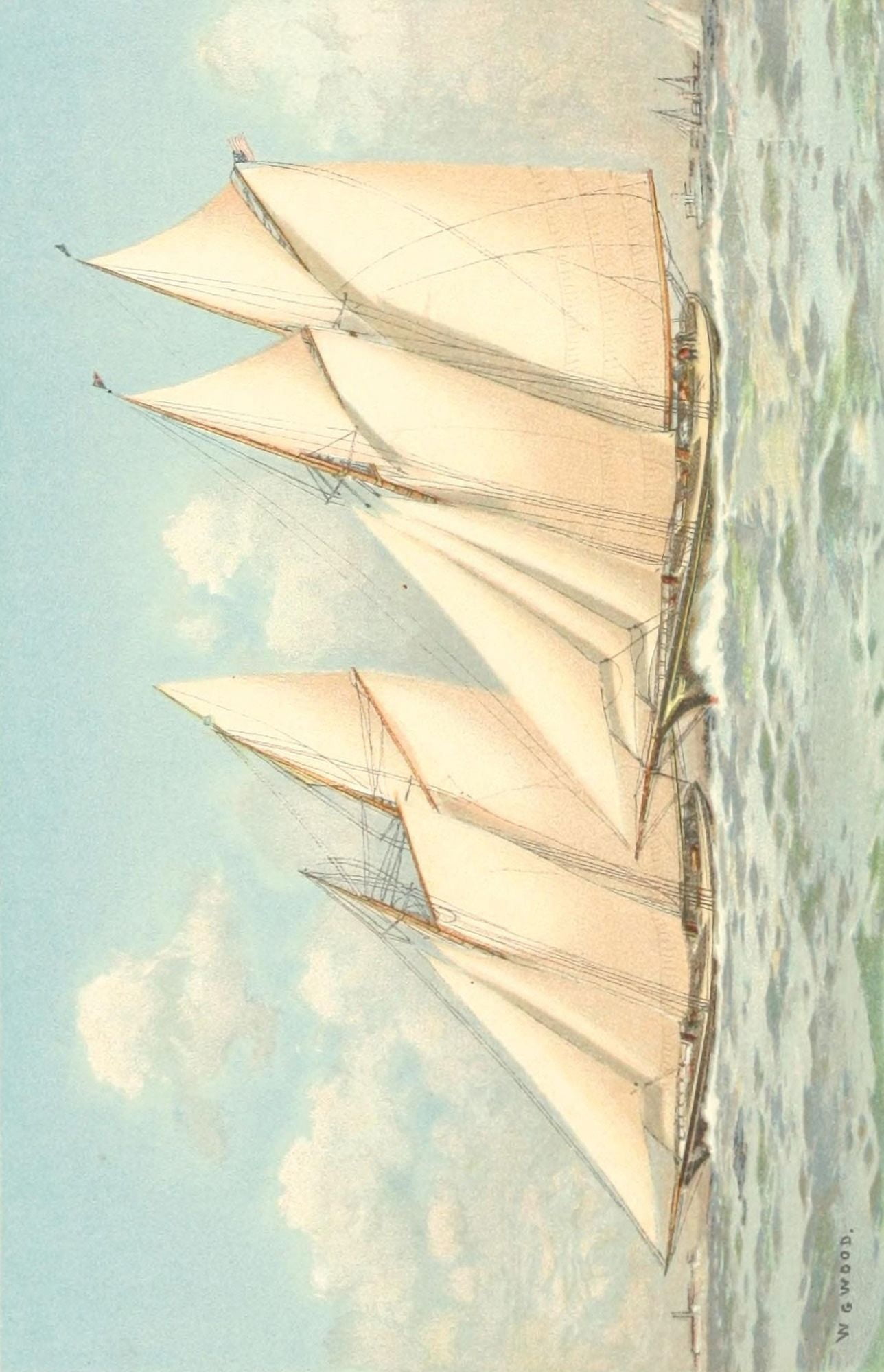 The Lawson History of the Americas Cup 1902 Sappho Canvas Art - Worden G Wood (18 x 24)