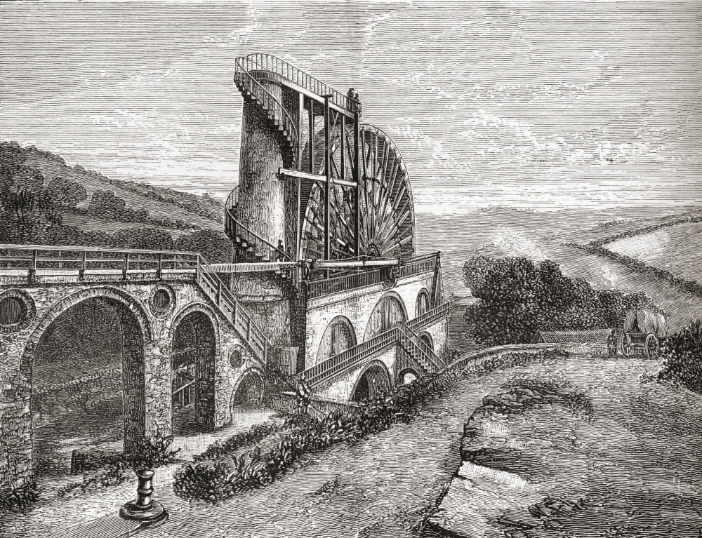 The Laxey Wheel Aka Lady Isabella Laxey Isle Of Man From Our Own Country Published 1898 Canvas Art - Ken Welsh  Design Pics (16 x 12)