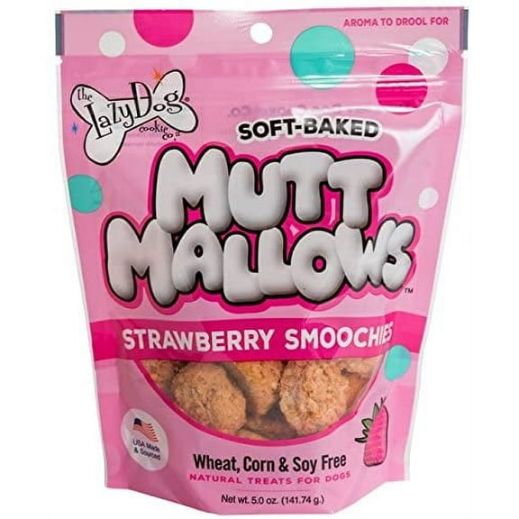 The Lazy Dog Cookie Co. Mutt Mallows Strawberry Smoochies, 5 oz.