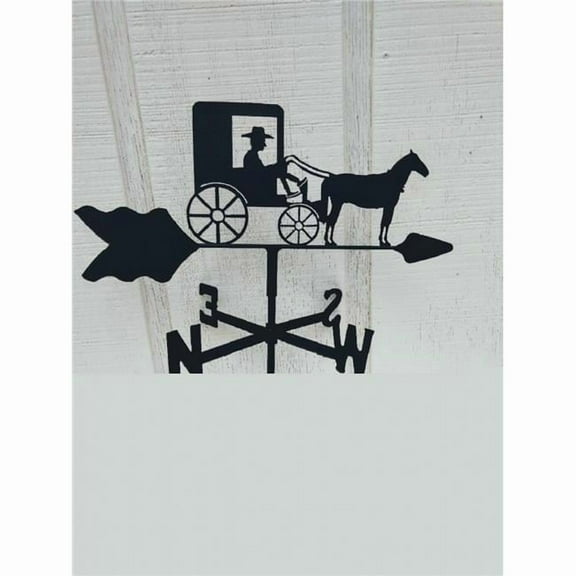 The Lazy Scroll  Amish Horse & Buggy Roof Mount Weathervane