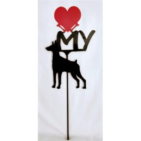 The Lazy Scroll Doberman Pinscher Love My Heart Sign