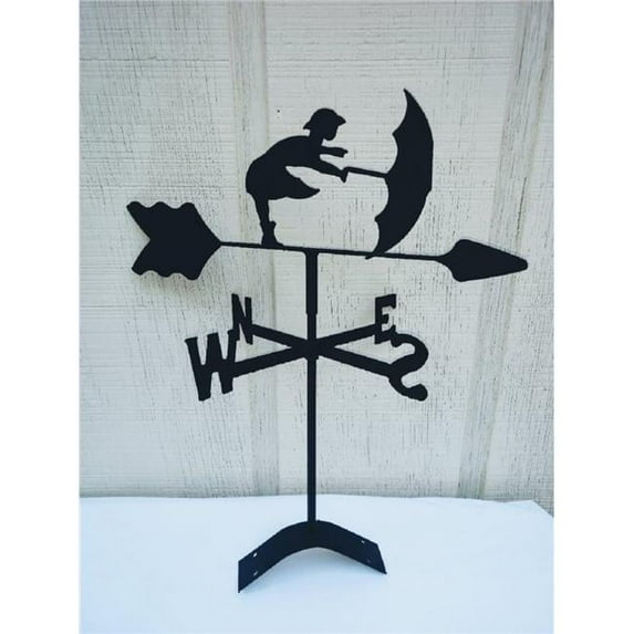 The Lazy Scroll Umbrella Girl Roof Mount Weathervane
