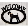 thumbnail image 1 of The Lazy Scroll airedalewelcome Airedale Terrier Metal Welcome Sign, 1 of 1