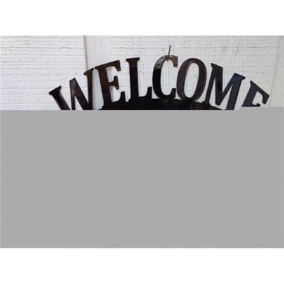 The Lazy Scroll pitwelcome Pitbull Metal Welcome Sign
