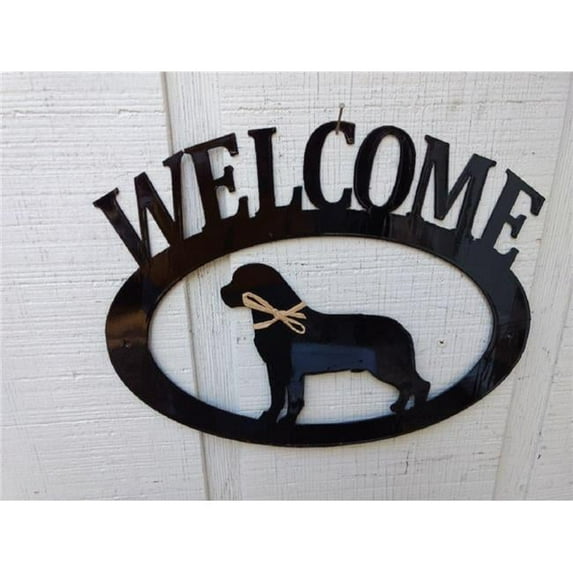 The Lazy Scroll rottywelcome Rottweiler Metal Welcome Sign