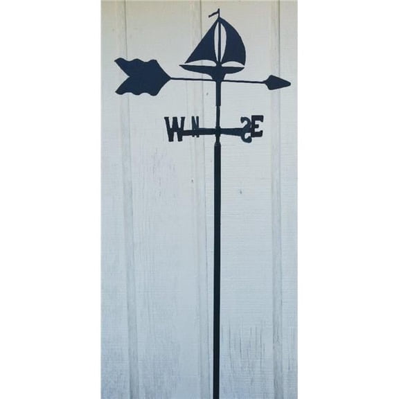 The Lazy Scroll Sailboat Garden Mount Weathervane