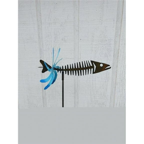 The Lazy Scroll spinfish Metal Kinetic Yard Art Fish Spinner Double Motion