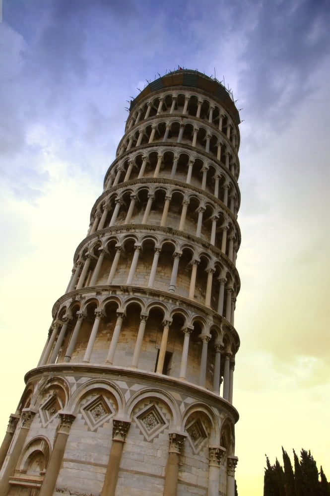 The Leaning Tower Of Pisa Tuscany Italy Canvas Art - Carson Ganci Design Pics (11 x 17)