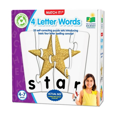 The Learning Journey - Match It! - 4 Letter Words - 20 Self-Correcting Reading & Spelling Puzzles with Matching Images