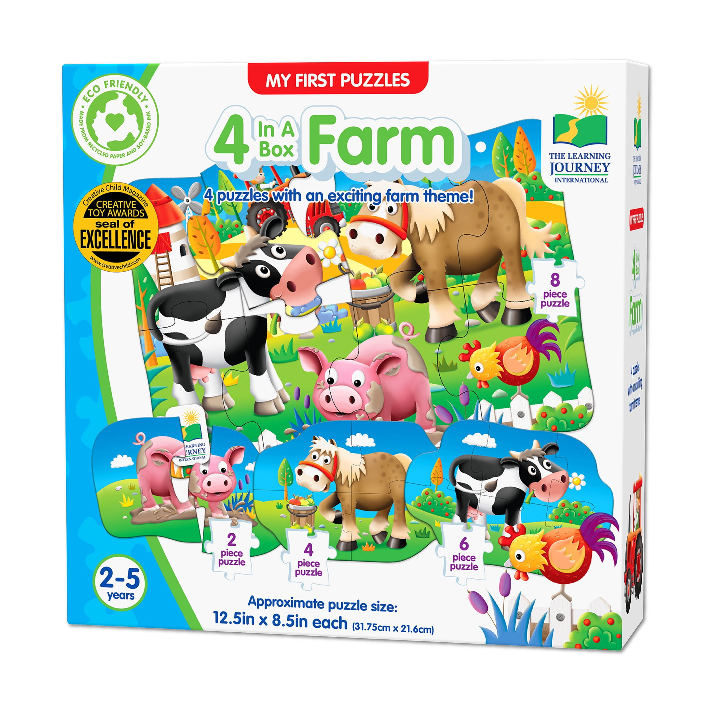The Learning Journey My First Puzzle Set, 4-in-a-Box, Farm