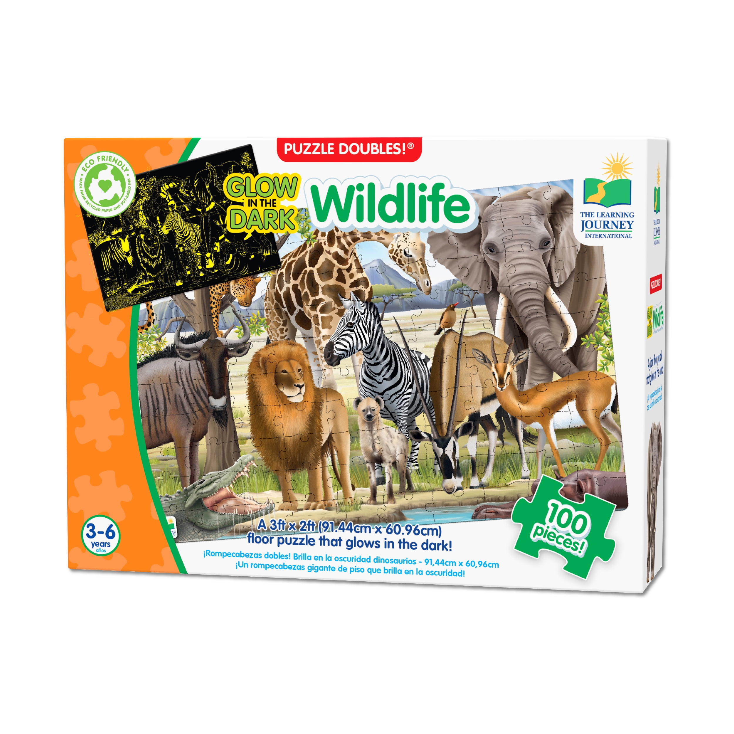 yunn⭐︎kids LIFEU5157 6本セット The Learning Journey Puzzle Doubles! - Glow in the Dark Wildlife