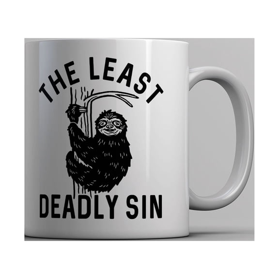 The Least Deadly Sin Mug Funny Lazy Sloth Joke Novelty Cup