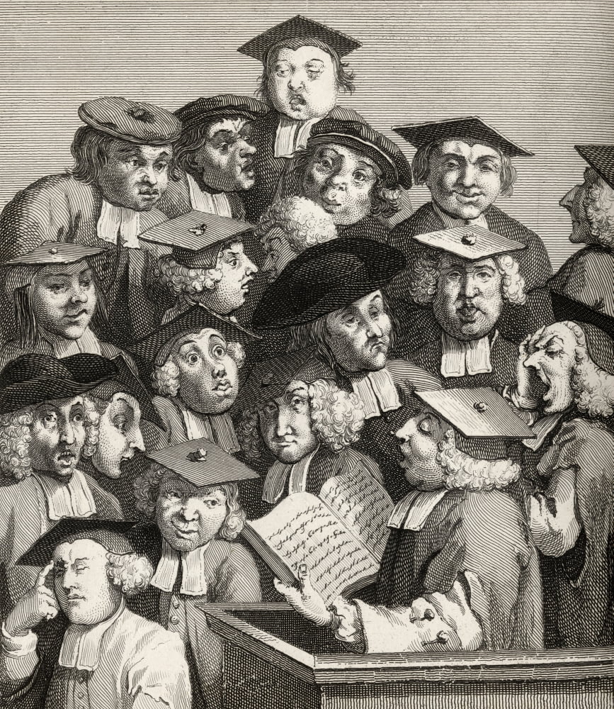 The Lecture A Facsimile Of Hogarths Own Engraving From The Works Of Hogarth Published London 1833 Canvas Art - Ken Welsh Design Pics (13 x 15)