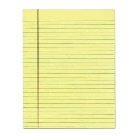 The Legal Pad Glue Top Pads Wide/Legal Rule, 8.5 x 11, Canary, 50 Sheets, 12/Pack